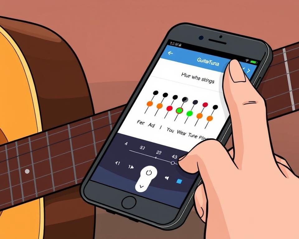 Como afinar o violão com o GuitarTuna pelo celular