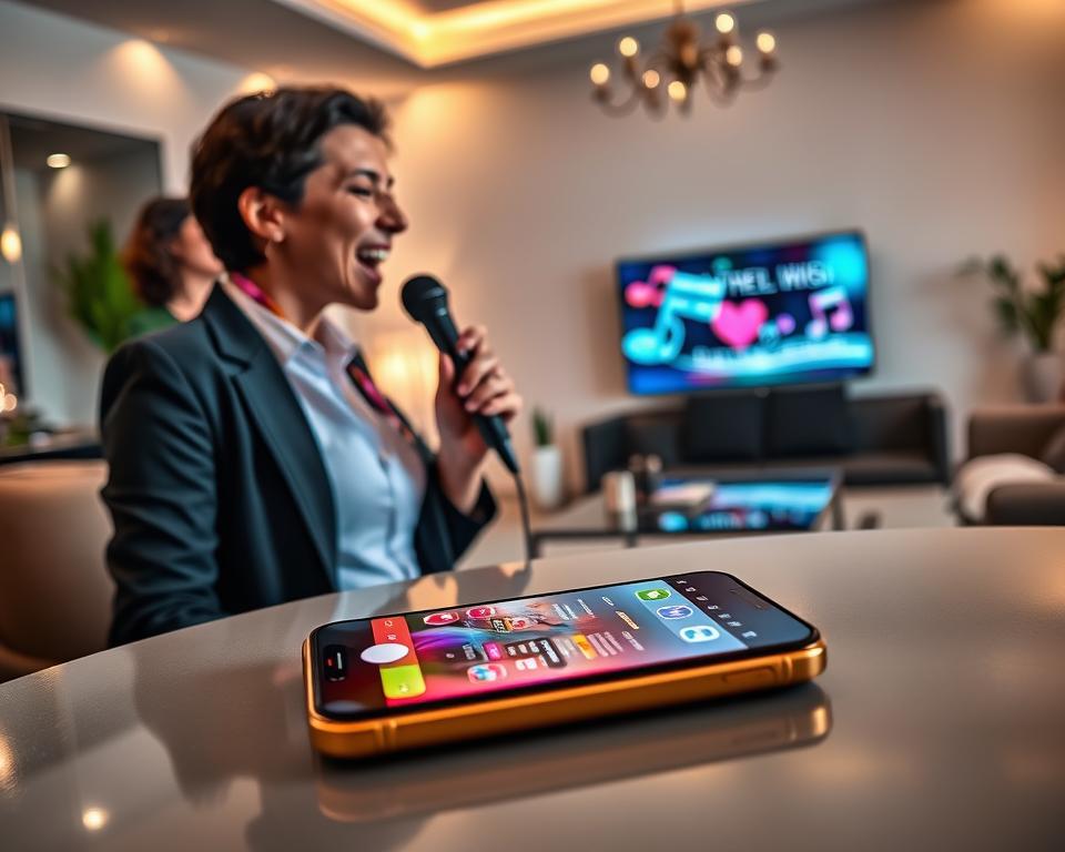 karaokê online no smartphone