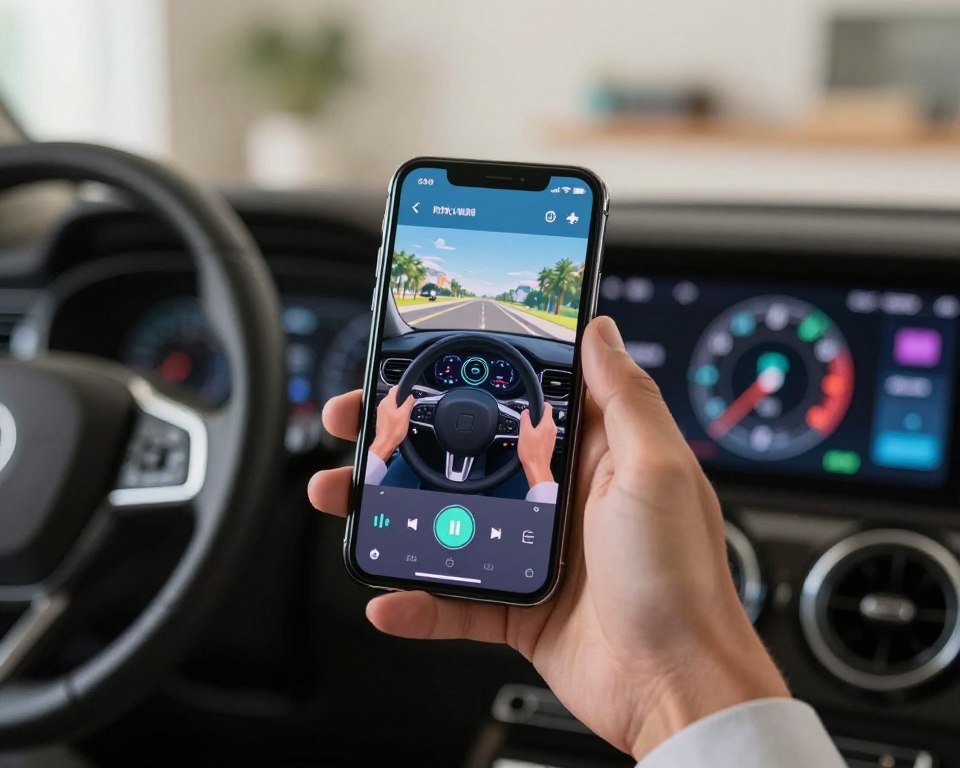 simulador de direção móvel na tela do celular