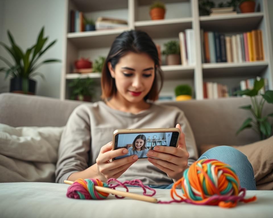 tutorial de crochê no celular