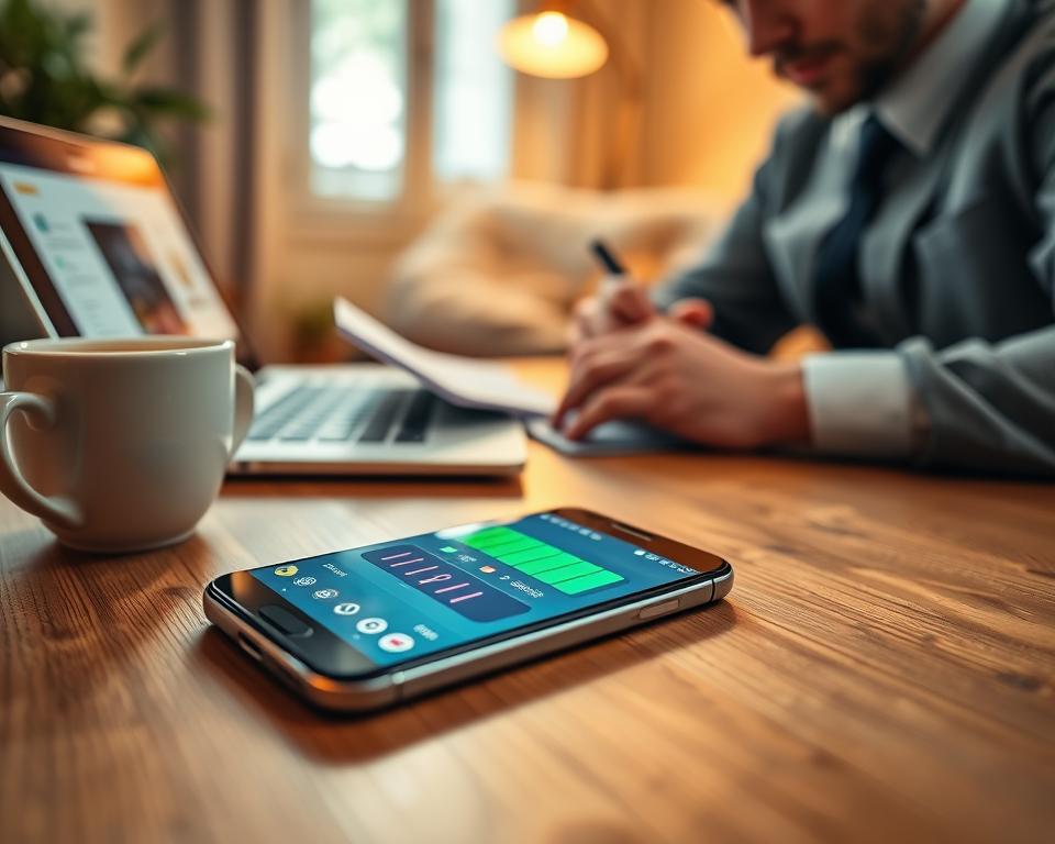 otimização de bateria no smartphone